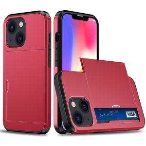 iPhone 15 Plus Shockproof Armor Phone Case with Slide Card Slot