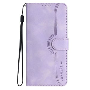 Galaxy A21s Heart Pattern Leather Look Case