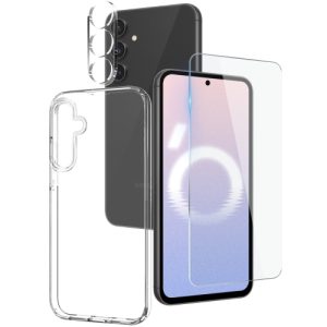 Samsung Galaxy S24 FE 5G 3 in 1 TPU Phone Case with Screen Protector and Lens Film(Transparent)