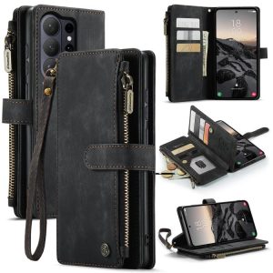 Samsung Galaxy S26 Ultra 5G Card Slots Zipper Wallet Leather Phone Case