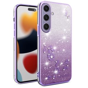 Samsung Galaxy S25 Plus 5G Gradient Glitter Flower All-inclusive Phone Case