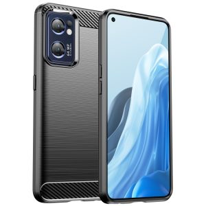 OPPO Find X5 Lite Brushed Texture Carbon Fiber TPU Phone Case