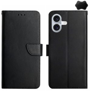 iPhone 16 Genuine Leather Wallet Phone Case