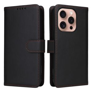 iPhone 16 Pro 2 in 1 Detachable Genuine Leather Wallet Phone Case