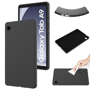 Samsung Galaxy Tab A9 Pure Color Liquid Silicone Shockproof Tablet Case(Black)