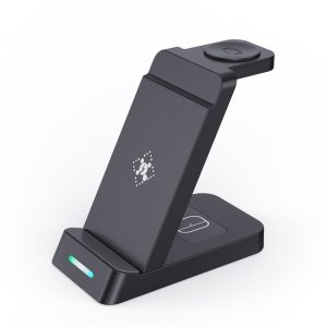 15W Qi Wireless Charger 3-in-1 Vertical Stand for Samsung Phone/Watch / Galaxy Buds