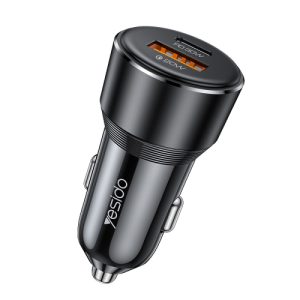 Yesido 30W USB/Type C Super Fast Car Charger (Black)