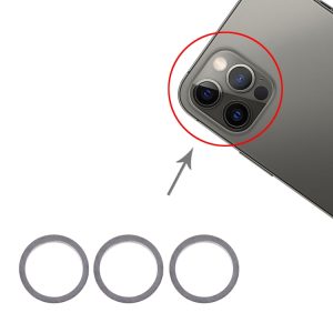 iPhone 12 Pro Max- 3 Pcs Rear Camera Glass Lens Metal Protector Hoop Ring