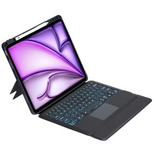 iPad Air 13 2024 / Pro 12.9 2022 2021 2020 2018 Detachable Rotating Backlit Touch Bluetooth Keyboard Case